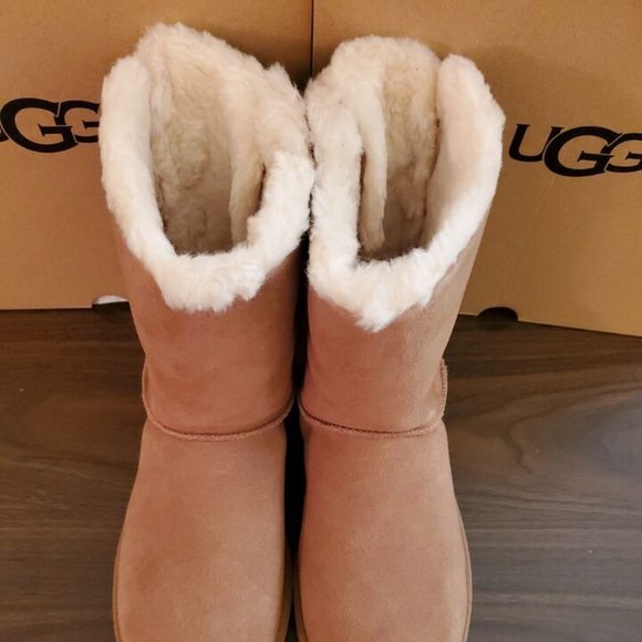 Ugg Women's Bailey Bow Checker Chestnut - Picture 4 of 5